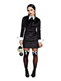 Dreamgirl Women's Friday Velvet Dress Halloween Costume, Black/White, Medium