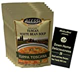 Alessi Authentic Italian Dry Soup Mix | Tuscan White Bean Zuppa Toscana (6 Ounces) | 6 Count | Plus Recipe Booklet Bundle