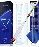 Hydrometer Test Kit, Triple Scale Alcohol Tester Hydrometer for Wine, Beer, Kombucha & Mead, Wine Making Kit, (ABV Tester, Brix, Specific Gravity Hydrometer) + Hydrometer Test Jar for Home Brewing Kit