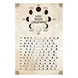 PARTYHOME Moon Calendar 2022, Full Moon Tracker Wall Art, Hangable Lunar Wall Poster - Moon Phase Calendar 2022 for Moon Lover (Classical Style, Ships Flat)