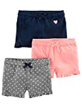 Simple Joys by Carter's Toddler Girls' Knit Shorts, Pack of 3, Pink/Grey/Navy, 4T