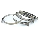 Suprom 4 Pack 5 inch Hose Clamp, Adjustable 4 1/2"-5 1/2" Diameter 304 Stainless Steel Easy turn thumb Screw Worm Gear Hose Clamps For Securing Hose, Dryer, Automotive and Mechanical Applications