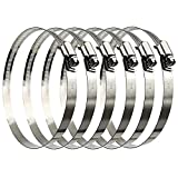 ZYHW 5 inch Hose Clamps 304 Stainless Steel 118-140 mm Adjustable Worm Gear Drive Hose Clamp for Plumbing,automotive and Mechanical(6 Pcs)