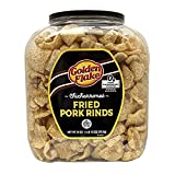 Golden Flake Pork Rind Barrel, Traditional, 28 oz. Barrel, Low Carb Snack, Light and Airy Pork Skins with the Perfect Amount of Salt