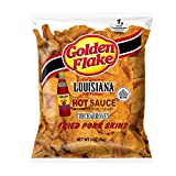 Golden Flake Pork Rinds, Louisiana Hot Sauce (3 oz Bags, 16 Count)  Keto Friendly Snack with Low Carbs per Serving, Light and Airy Pork Skins Seasoned with our Original Louisiana Hot Sauce