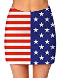 Ekouaer Women's High Waisted Golf Skirt Quick Dry USA Flag Sport Athletic Golf Skort with Pockets,Medium