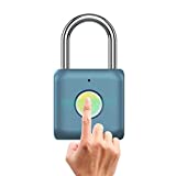 BOREAD Fingerprint Padlock, Smart Keyless Lock for Locker, Backpack, Suitcase, Travel Luggage,Cabinet, Drawer, Indoor, School Locker Lock,Portable USB Rechargeable (Blue)