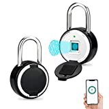 KISSTY Fingerprint Padlock, Smart Locker Lock APP Bluetooth Lock Thumbprint Gym Lock USB Rechargeable Small WaterproofLocks for Lockers