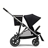 CYBEX Gazelle S Stroller, Modular Double Stroller for Infant and Toddler, Includes Detachable Shopping Basket, Over 20+ Configurations, Folds Flat for Easy Storage, Deep Black