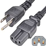 3 Ft Replacement Power Cord - Coffee Pot Replacement Part Suitable for Farberware Percolator Cord - Electric Cord for Computer, Monitor, TV - 16 AWG Heavy Duty 1875W 105C 15A 3 Prong Grounded, Black