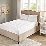 Sleep Philosophy Copper Infused Ultra Soft fiber Down Alternative Mattress Pad Topper Cover Protector, Queen, White