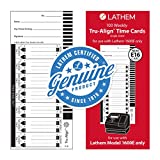 Lathem TruAlign E16 Time Cards for 1600E, Weekly, 1-Sided, 4" x 9", White, Box of 100