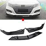 MotorFansClub 3pcs Front Bumper Lip Splitter Fit For Compatible With Honda Accord 10th Gen Sport 2018-2020 Spoiler Splitter, Gloss Black