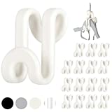 Mini Cascading Hanger Hooks, 70 Pcs Plastic Connector Hooks for Velvet Hanger or Clothes Hangers, Space Saving Hangers Hooks Closet Organizer - White