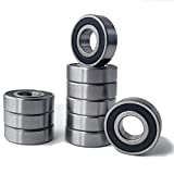 Sackorange 10 PCS R8-2RS(1/2"x1-1/8"x5/16") C3 Premium Sealed Radial Ball Bearing - Deep Groove Bearing - High Speeds - Suitable for Electric Motor Applications.