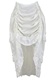 Women's Steampunk Skirt Ruffle High Low Outfits Gothic Plus Size Pirate Dressing White XS/S