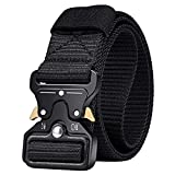 MOZETO Tactical Belts for Men Military Style Work Hiking Riggers Web Gun Belt with Heavy Duty Quick Release Metal Buckle