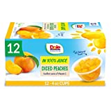 Dole Fruit Bowls, Diced Peaches, 4 Ounce (Pack of 12) - Packaging May Vary