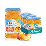 Dole Yellow Cling Sliced Peaches in 100% Fruit Juice, 23.5 Oz Resealable Jars (Pack of 8)