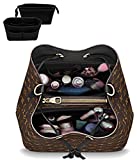 LEXSION Organizer,Bag Organizer,Insert purse organizer with 2 packs in one set fit LV NeoNoe No Series perfectly Black