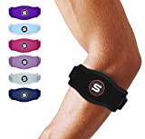 Sleeve Stars Tennis Elbow Brace for Women & Men, Tennis Elbow Strap Tendonitis Arm Band, Counterforce Brace & Elbow Band for Tendon Relief & Support w/ 3 Forearm Straps, Fits 9-23" (Single/Black)