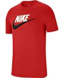 Nike Sportswear Men's Swoosh Logo T Shirt (Red/White/Black, X-Large)