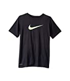 Nike Dri-FIT Big Kids' Swoosh Training T-Shirt (Black/Lime Blast, Medium)