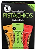 Wonderful Pistachios, No Shells, 3 Flavors Variety Pack of 9 (0.75 Ounce), Protein Powered, Carb-Friendly, Gluten Free, On-the Go-Snack