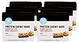 Amazon Brand - Happy Belly Protein Chewy Bars, Peanut Butter Dark Chocolate, 5 Count (Pack of 6)