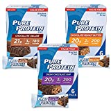 Pure Protein Bars, High Protein, Nutritious Snacks to Support Energy, Low Sugar, Gluten Free, Variety Pack, 1.76 oz (Pack of 18)