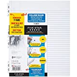 Five Star Insertable Loose Leaf Paper, 3 Pack, 3 Hole Punched, Reinforced Filler Paper, College Ruled Paper to Add and Rearrange Pages in Spiral Notebook, 11-1/2" x 8", 75 Sheets/Pack (52168)