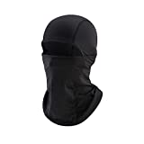 Tactical Balaclava Silk Brushed Neck Face Mask UV Protection Windproof Thermal Winter Surry Scarf Hood Helmet for Ninja Women & Men Outdoor Sports Gear Cycling Motorcycle Run Ski Snowboard Black