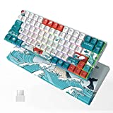 COSTOM XVX M84 Wireless/Wired Mechanical Keyboard, Compact 84 Keys Hot Swappable Gaming Keyboard, N-Key Rollover RGB Backlit Custom Keyboard for Windows Mac PC Gamer (Coral Sea, Gateron Yellow Switch)