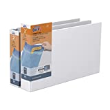 QuickFit Heavy Duty 11 x 17 Inch Spreadsheet View Binder, 2 Inch, Locking Angle D Ring, White, 2 Pack (94030-02)