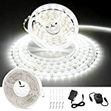 White LED Strip Light, CT Capetronix LED Light Strip White, Daylight Bright LED Tape Light, for Bedroom, Kitchen, Closet, Under Cabinet, Vanity Mirror, Indoor Only (Dimmer Included).