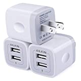 Wall Charger, 3Pack 5V/2.1A AILKIN 2-Port USB Wall Charger Home Travel Plug Power AC Adapter Fast Charging Block Cube for iPhone 14 13 12 SE 11Pro Max XS XR 8 Plus, Samsung Galaxy, Google Pixel LG Box