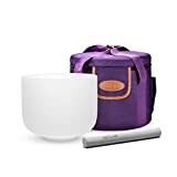 TOPFUND C Note Crystal Singing Bowl Root Chakra 10 inch with Heavy Duty Carrying Case and Singing Bowl Suede Striker