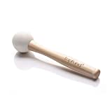 TOPFUND Crystal Singing Bowl Rubber Mallet with Bundle Pocket for Singing Bowls Playing