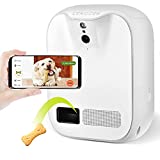 Pet Monitoring Camera Dog Treat Dispenser - CENGCEN Two-Way Audio HD WiFi Dog Camera with 130 View, Remote Tossing App Compatible with Android/iOS, Supports Cloud Storage, Night Vision, Wall Mounted