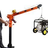 Rock-Hulk 1100lb Folding Truck-Mounted Bed Crane Hoist Lift Pickup Electric Winch 2500 lb 12V, Painted Steel Pickup Truck Jib Cranes 360 Swivel (2500 Davit Crane)