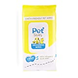 Plant Based Pet Cleaning Wipes - Aloe & Vitamin-E Dog Grooming Wipes - Dog Wipes Deodorizing Hypoallergenic - Earth Friendly, Biodegradable, Alcohol Free Safe Pet Wipes for Dogs