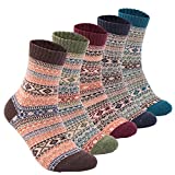 Yannik Men's Super Warm Soft Thick Wool Comfort Crew Winter Socks (Pack of 5) (C5)