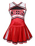 Colorful House Womens Cheerleader Costume Uniform Fancy Dress (Size M, Red)