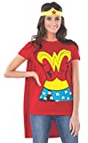 Rubie's womens Dc Comics Wonder Woman T-shirt With Cape and Headband Adult Sized Costumes, Red, Medium US