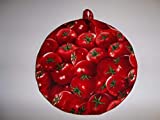 Pot Holders Heat Resistant Garden Tomatoes Potholders Handmade Double Insulated Quilted Hot Pads Trivets 9 inches Round