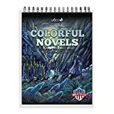 ColorIt Colorful Novels Adult Coloring Book to Relieve Stress, 50 Original Drawings from Classic Books, Spiral Binding, Perforated Pages, USA Printed, Lay Flat Hardback Book Cover, Ink Blotter Paper