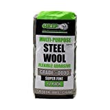 Grip Multi-Purpose Steel Wool Flexible Abrasive 12 Pack (Super Fine #0000) - Smooth Lacquer, Varnish, Shellac, Polyurethane - Buff Furniture or Woodworks to High Luster - Home, Garage, Workshop