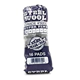 GMT Steel Wool 0000 Super Fine Grade Hand Pads (117000); Pack of 16 Pads (Case of 12 Packs); For Buffing Furniture or Smoothing Lacquer, Varnish, Shellac, or Polyurethane