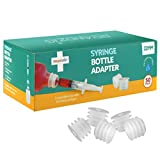 Medicine Bottle Syringe Adapter For Oral Dispensers (22mm, 50 Pack) | Press In Bottle Adapter for Liquid Medication | Only Fits Brandzig 1ml, 3ml, 5ml & 10ml Syringes