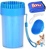Adhjito 4 Pcs Dog Paw Cleaner Set, 2 In 1 Silicone Dog Paw Washer Cup For Grooming Muddy Paws, Includes Towel, Toothbrush And Bath Brush For Medium/Large Dog Total Cleaning, Premium Pet Gifts For Dogs Owners
